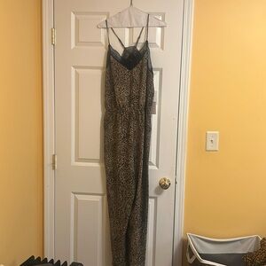 Animal print jump suit NWT